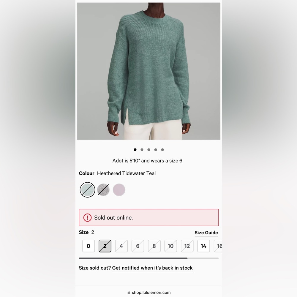 Lululemon Merino Wool-Blend Rib Crewneck Sweater (size 2) NWT